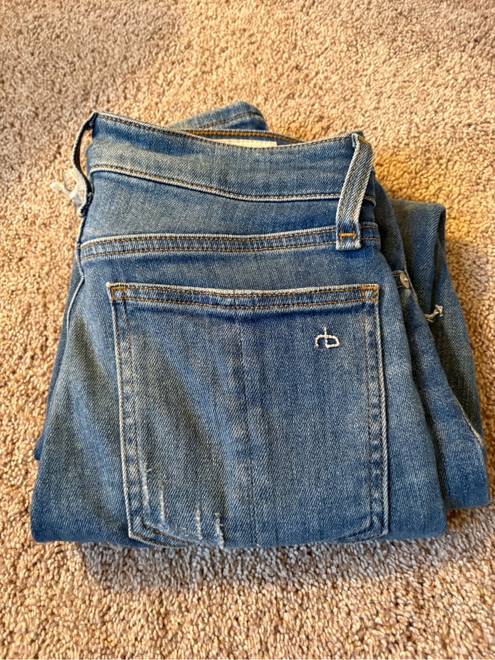 rag & bone Straight-Leg Denim Jeans in Blue